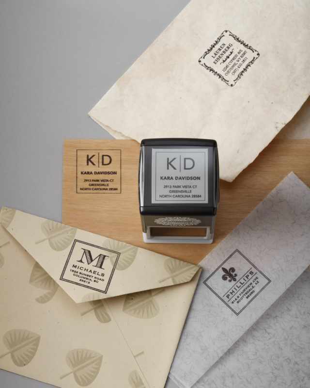 Vine-Border Address Stamp